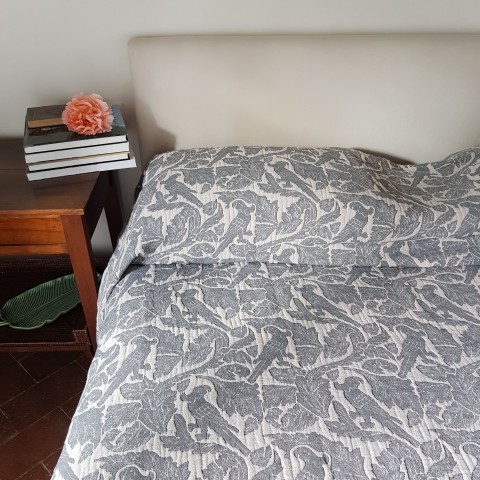 Aves - Linen and Cotton Jacquard Bedspread