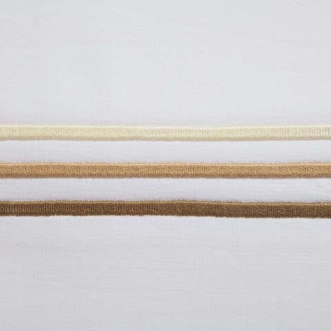 Tre righe - Parure lenzuola in Raso di cotone con ricamo