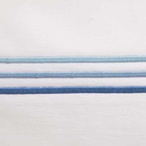 Tre righe - Parure lenzuola in Raso di cotone con ricamo