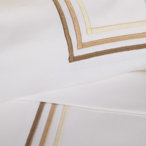 Tre righe - Embroidered Satin Sheet Set