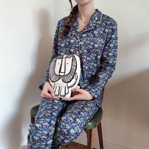 Liberty Zoo Blu - Women Pajama in Liberty London Fabric