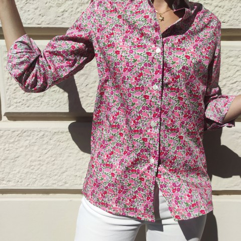 Liberty Poppy Forest - Woman Shirt in Liberty London Fabric